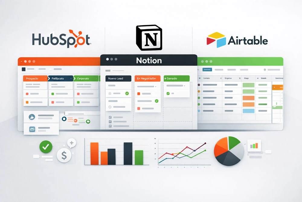 HubSpot vs. Notion vs. Airtable: qué CRM conviene para una empresa de servicios en 2026